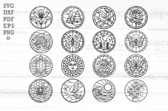 16 Stained Glass SVG Bundle, Circular Nature and Animal Product Image 1