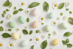 Spring Flowers Background Design, Easter Background Flat Lay Product Image 1