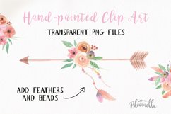 Watercolor Create Your Own Arrows Floral Clipart DIY Elements Flowers Set 60 Pieces Feathers Product Image 7