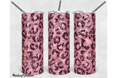Pink Glitter Cheetah 20oz Skinny Tumbler Design PNG Product Image 1