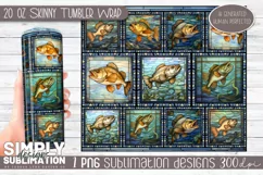Stained Glass Fish Sublimation Skinny Tumbler | 20oz Product Image 1