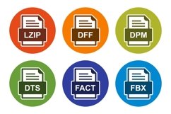 Set Of File Formats Icons Product Image 1