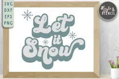 Let it Snow Retro Christmas SVG - PNG, DXF, SVG, EPS, Cut Product Image 2