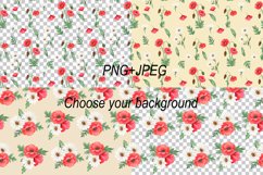 Watercolor wildflowers seamless pattern digital paper Product Image 2