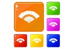 Fan icons set vector color Product Image 1