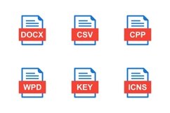 Set Of File Formats Icons Product Image 1