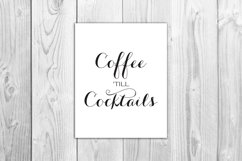 Coffee Till Cocktails Print Minimalist Kitchen Sign Product Image 2