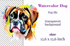 Sublimation design Watercolor Dog| PNG| Animal Clipart Product Image 2