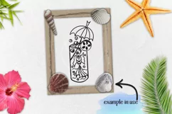 beach summer doodles funny cocktails cutting svg dxf clipart Product Image 3