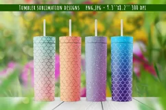 30 Tumbler sublimation designs. Mermaid glitter pattern Product Image 1
