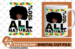 All Natural Girl svg, Melanin in Glasses svg, Natural Hair Product Image 1