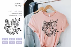Flower Tiger No.2 SVG Cut File for Cricut and Silhouette Product Image 3