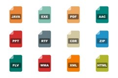 Set Of File Formats Icons Product Image 1