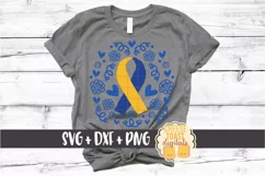 Down Syndrome Awareness Ribbon - SVG PNG DXF Cut Files Product Image 1