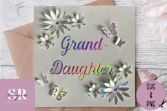 3D Grand daughter card | Paper cutting | birthday card SVG Product Image 3
