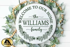 Family Monogram SVG Welcome Home SVG Farmhouse Wreath SVG Product Image 3