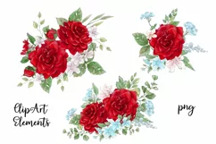 Red Roses sublimation design. Skinny tumbler wrap design. Product Image 6
