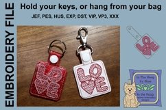 ITH Love Square Key Fob - Embroidery Design Product Image 1