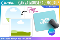Mouse Pad Bundle Canva Template,Editable Rectangle Mouse Pad Product Image 1