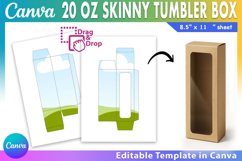 20oz Skinny Tumbler Box Template, Tumbler Box Template Product Image 1