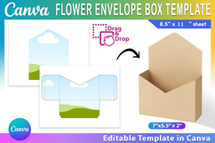 Flower Envelope Box Template, Editable Canva, Envelope Box Product Image 1