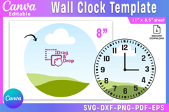 Clock Sublimation Template, Wall Clock Template Product Image 1
