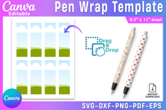Pen Wrap Sublimation Template, Pen Wrapper Template Product Image 1