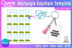 Rectangle Keychain Template, 1.6" x 2.4" Rectangle Keychain Product Image 1