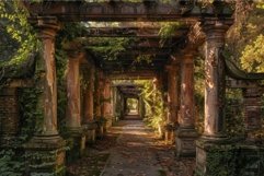 Enchanted forest pathway with ancient columns Product Image 1