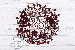 25 December Christmas Ornament round sign svg laser cut Product Image 1