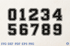 Varsity Numbers SVG Bundle 0-9, Sports Jersey Number SVG Product Image 1