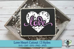 Heart with Love Cutout Design | Valentine's Day SVG Product Image 1