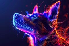 Neon Dog Background Wallpaper Product Image 1