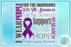 I WEAR PURPLE Lupus Awareness SVG DXF EPS PNG PDF file Product Image 4