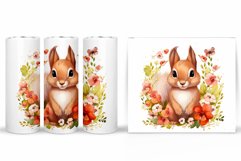Squirrel Tumbler Sublimation. Squirrel Flowers Tumbler Product Image 2