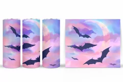 Halloween Bat Tumbler Design. Bat Silhouette Tumbler Wrap Product Image 2