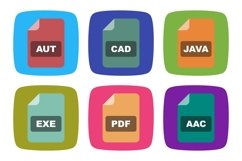 Set Of File Formats Icons Product Image 1