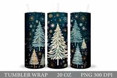 Christmas Tree Tumbler Design. Winter Tumbler Sublimation Product Image 1