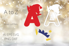Christmas Elf alphabet A-Z svg, 3d layered decoration Product Image 3