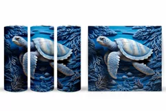 Turtle Tumbler Design. 3D Turtle Tumbler Wrap Sublimation Product Image 2
