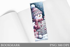 Cute Snowman Bookmark. Christmas Bookmark Sublimation Product Image 1