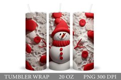 Snowman Tumbler Design. Winter Tumbler Wrap Sublimation Product Image 1