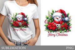 Cute Snowman Sublimation. Snowman T-Shirt Sublimation Product Image 1