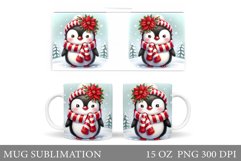 Cute Penguin Mug Design. Christmas Mug Sublimation Product Image 1