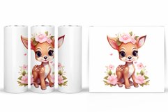 Cute Deer Tumbler Sublimation. Flowers Tumbler Design Product Image 2