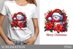Cute Snowman Sublimation. Snowman T-Shirt Sublimation Product Image 1