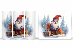 Winter Gnome Tumbler Sublimation. Christmas Gnome Tumbler Product Image 2