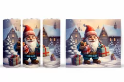 Christmas Gnome Tumbler Design. Winter Gnome Tumbler Wrap Product Image 2
