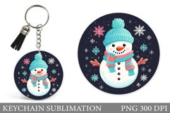 Snowman Keychain Design. Cute Snowman Keychain Template Product Image 1