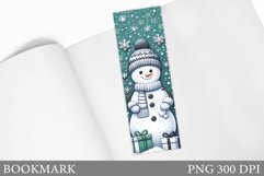 Snowman Bookmark Sublimation. Christmas Bookmark Design Product Image 1